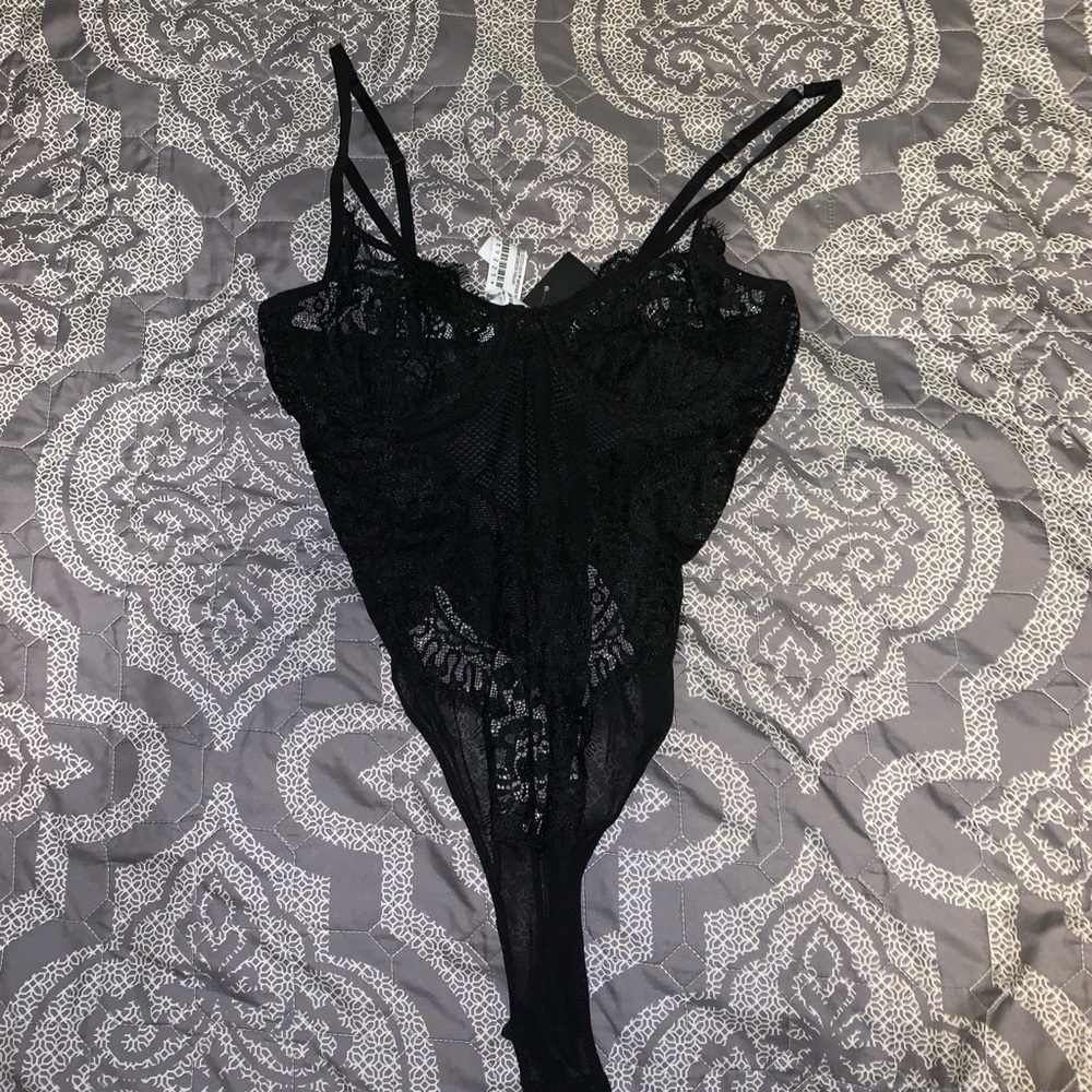 Forever 21 Black Lace Bodysuit